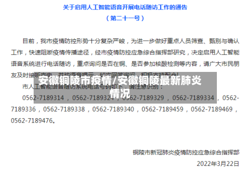 安徽铜陵市疫情/安徽铜陵最新肺炎情况-第2张图片